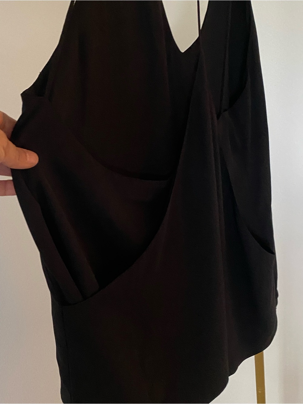 Twist Black Draped Open-Side Racerback Tank Top - Picture 8 of 12
